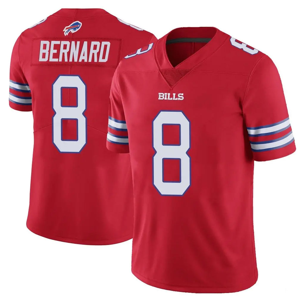 B.Bills #8 Terrel Bernard Player Red Vapor Untouchable Limited Qdoa Stitched Jerseys