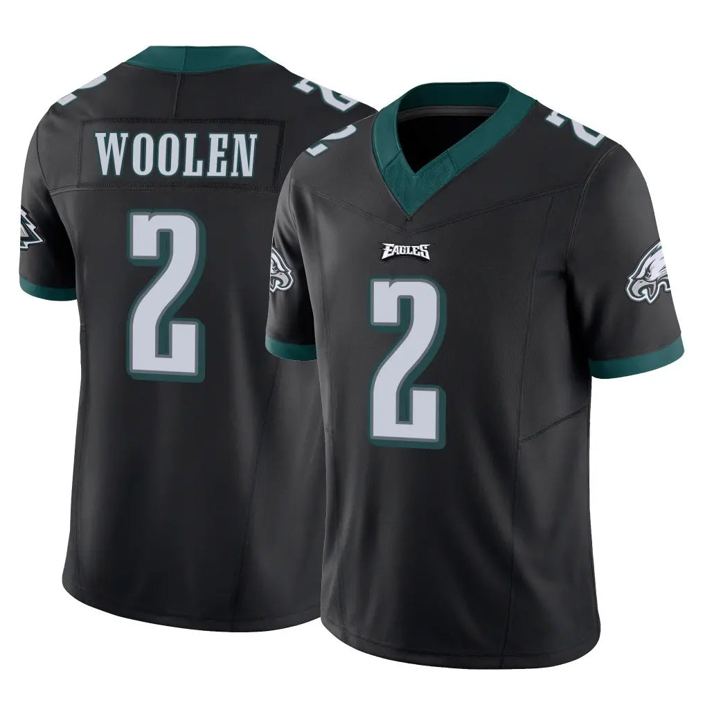 P.Eagles #2 Riq Woolen Player Black Limited Vapor F.U.S.E. Home Game Qdoa Stitched Jerseys