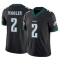 P.Eagles #2 Riq Woolen Player Black Limited Vapor F.U.S.E. Home Game Qdoa Stitched Jerseys