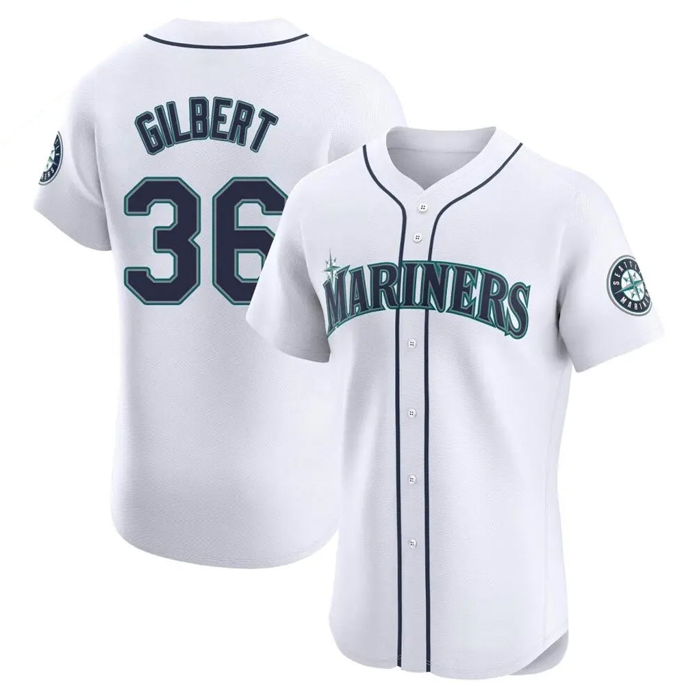 S.Mariners #36 Logan Gilbert Player White Home Limited Elite Qdoa Stitched Jerseys