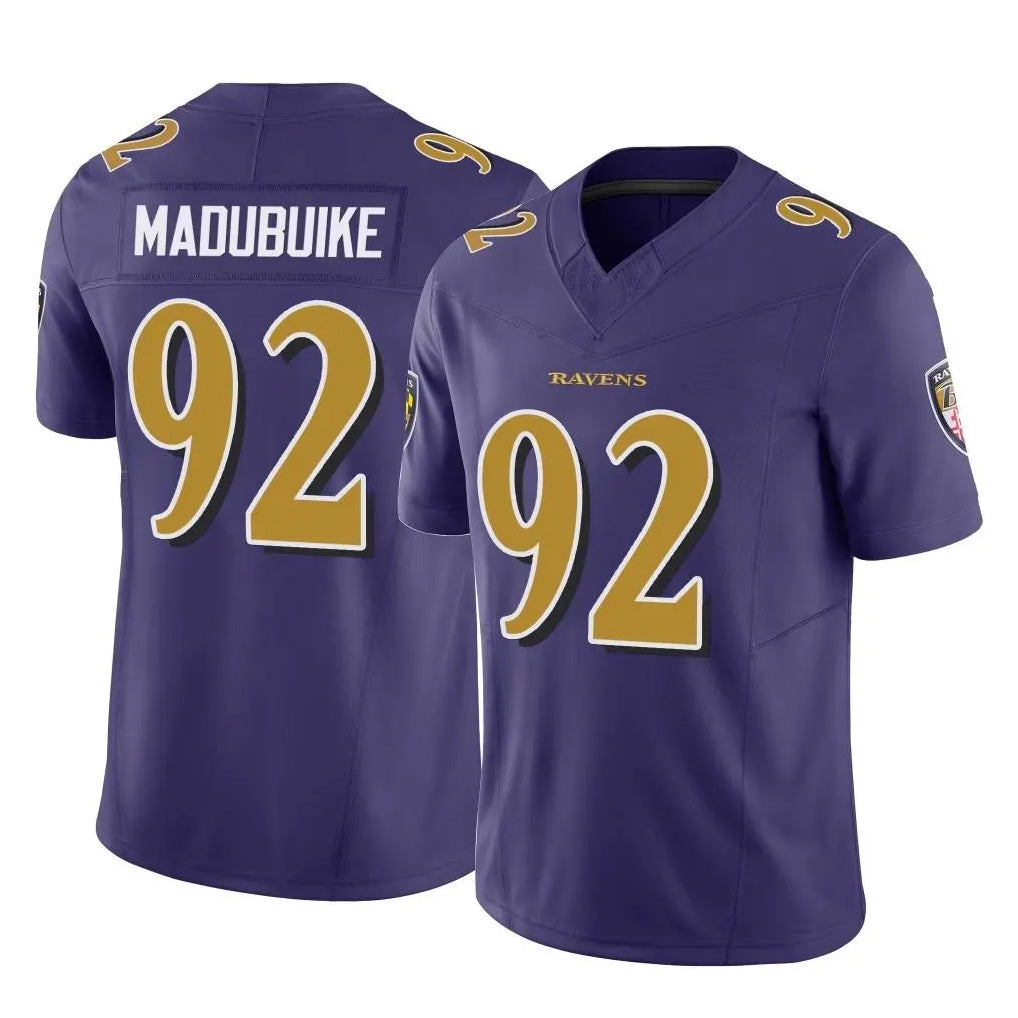B.Ravens #92 Nnamdi Madubuike Player Purple Vapor F.U.S.E. Limited Qdoa Stitched Jerseys