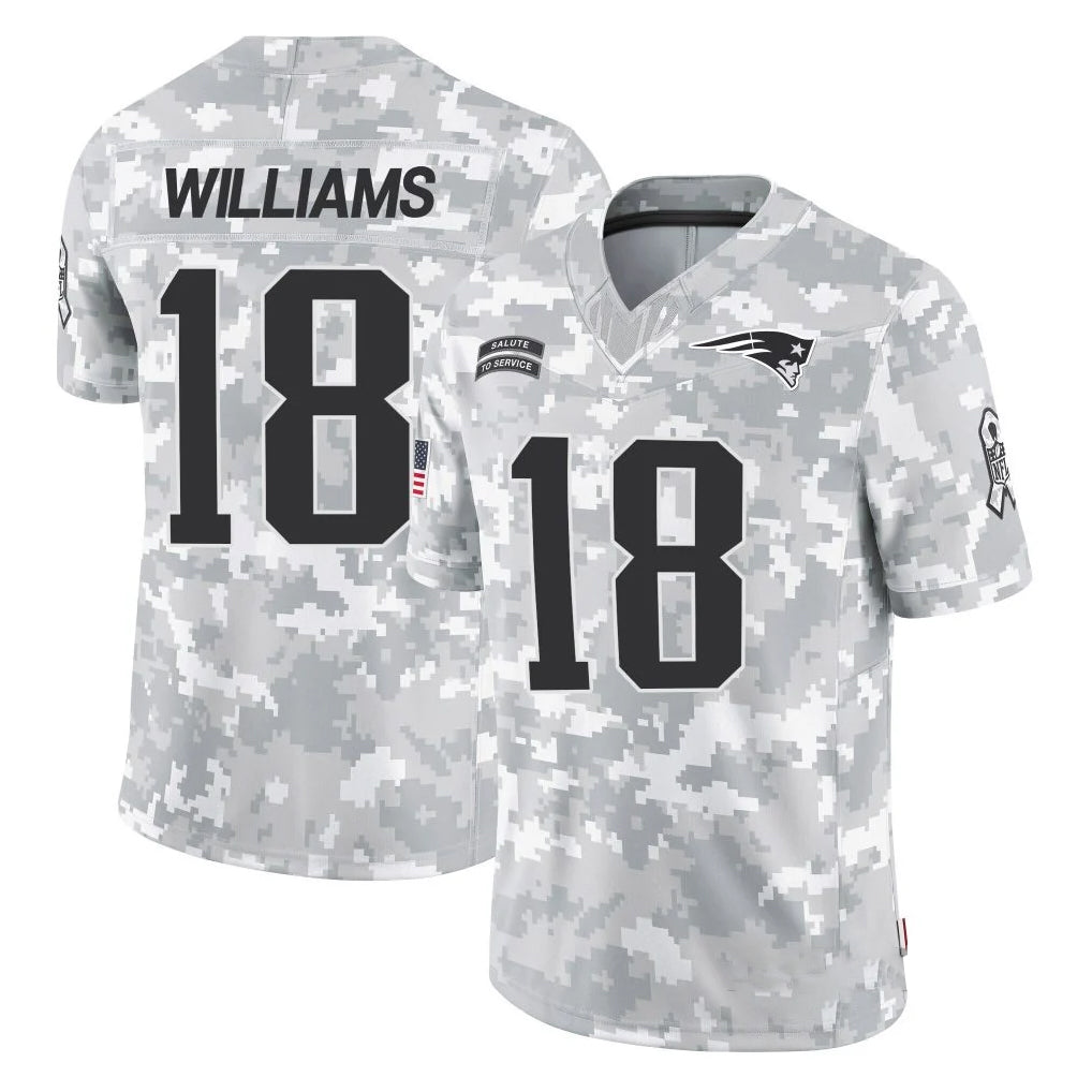 NE.Patriots #18 Kyle Williams Player Arctic Camo Salute To Service Limited Game Qdoa Stitched Jerseys