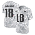 NE.Patriots #18 Kyle Williams Player Arctic Camo Salute To Service Limited Game Qdoa Stitched Jerseys