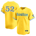B.Red Sox #52 Wilyer Abreu Player Yellow Limited Home Game Qdoa Stitched Jerseys