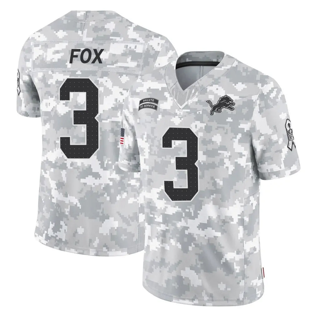 D.Lions #3 Jack Fox Player Arctic Camo Salute To Service Limited Qdoa Stitched Jerseys