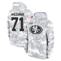SF.49ers #71 Trent Williams Player Arctic Camo Limited Salute to Service Pullover Hoodies Game Qdoa Stitched Jerseys