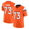 D.Broncos #73 Frank Crum Player Orange Vapor F.U.S.E. Limited Home Game Qdoa Stitched Jerseys
