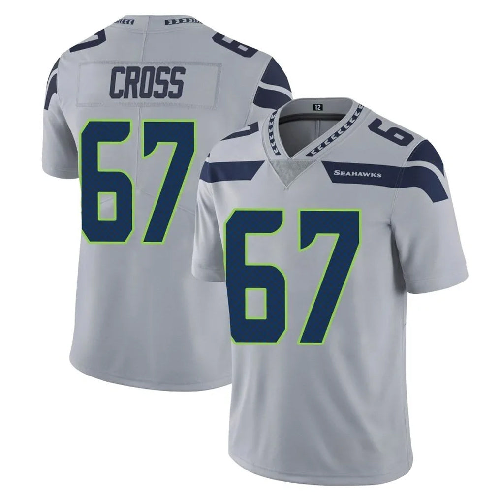 S.Seahawks #67 Charles Cross Player Gray Limited Vapor Untouchable Home Game Qdoa Stitched Jerseys