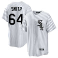 C.White Sox #64 Shane Smith Player White Stripe Home Game Qdoa Stitched Jerseys