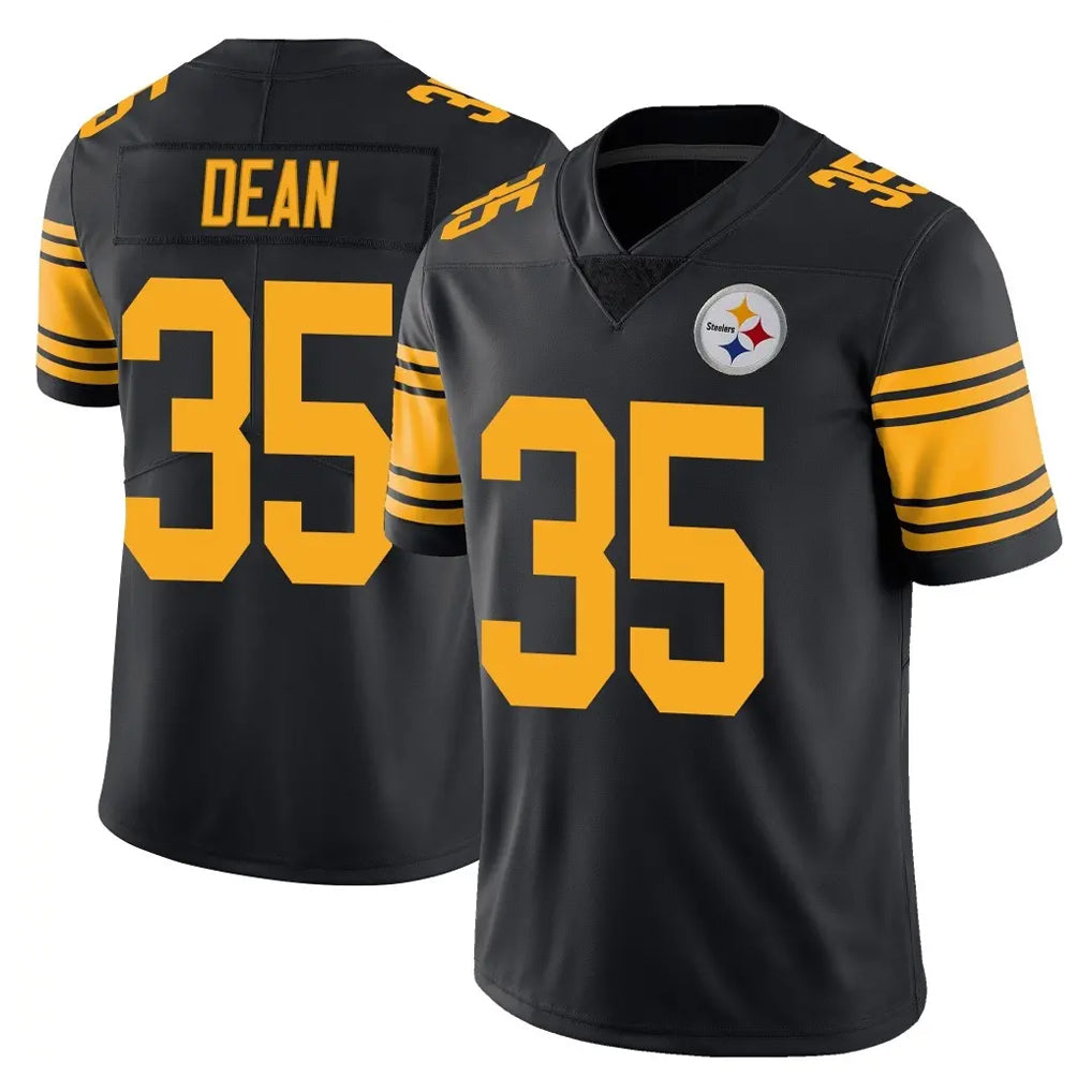 P.Steelers #35 Jamel Dean Player Black Limited Color Rush Home Game Qdoa Stitched Jerseys