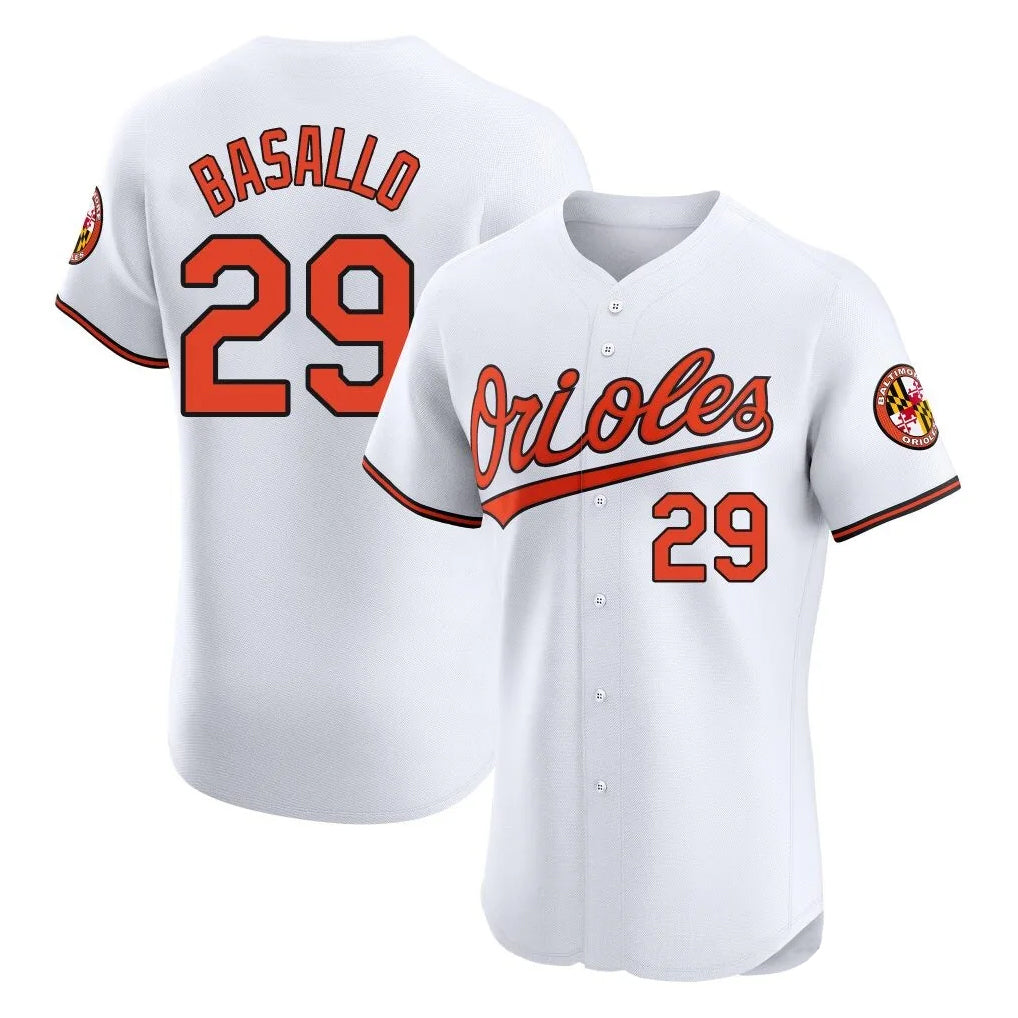 B.Orioles #29 Samuel Basallo Player White Limited Elite Home Game Qdoa Stitched Jerseys