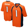 D.Broncos #1 Evan Engram Player Orange Color Home Game Qdoa Stitched Jerseys