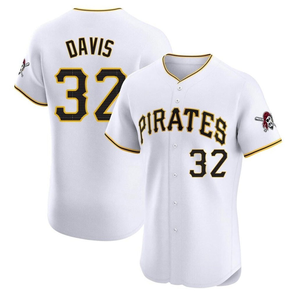P.Pirates #32 Henry Davis Player White Home Limited Elite Qdoa Stitched Jerseys