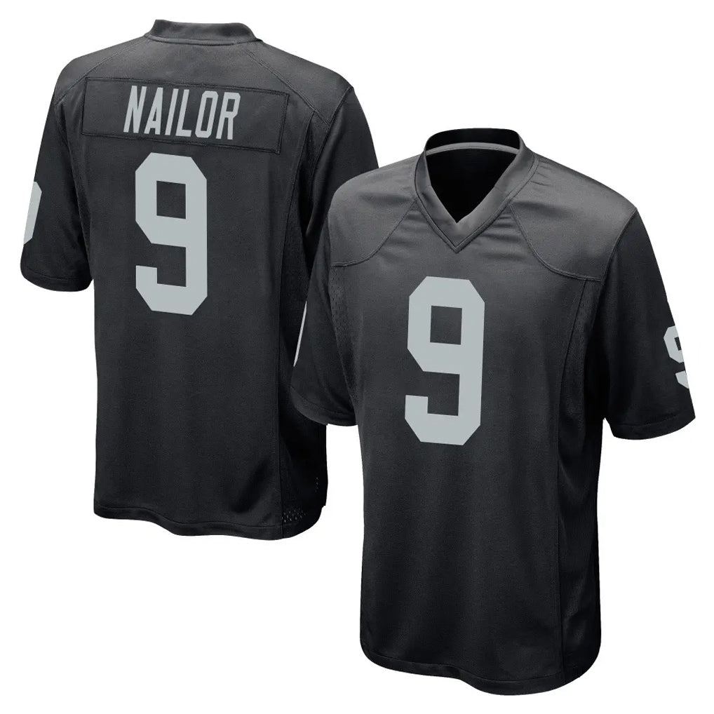 LV.Raiders #9 Jalen Nailor Player Black Home Game Qdoa Stitched Jerseys