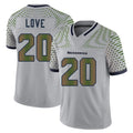 S.Seahawks #20 Julian Love Player Grey Limited 2025 Rivalries Collection Home Game Qdoa Stitched Jerseys