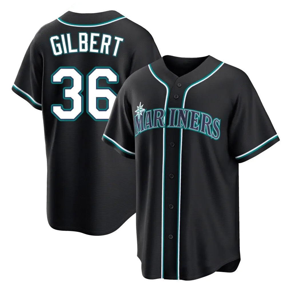 S.Mariners #36 Logan Gilbert Player Black Fashion Home Limited Qdoa Stitched Jerseys