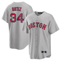 B.Red Sox #34 David Ortiz Player Gray Road Home Game Qdoa Stitched Jerseys
