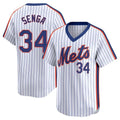 NY.Mets #34 Kodai Senga Player White Cooperstown Collection T-shirt Game Qdoa Stitched Jerseys