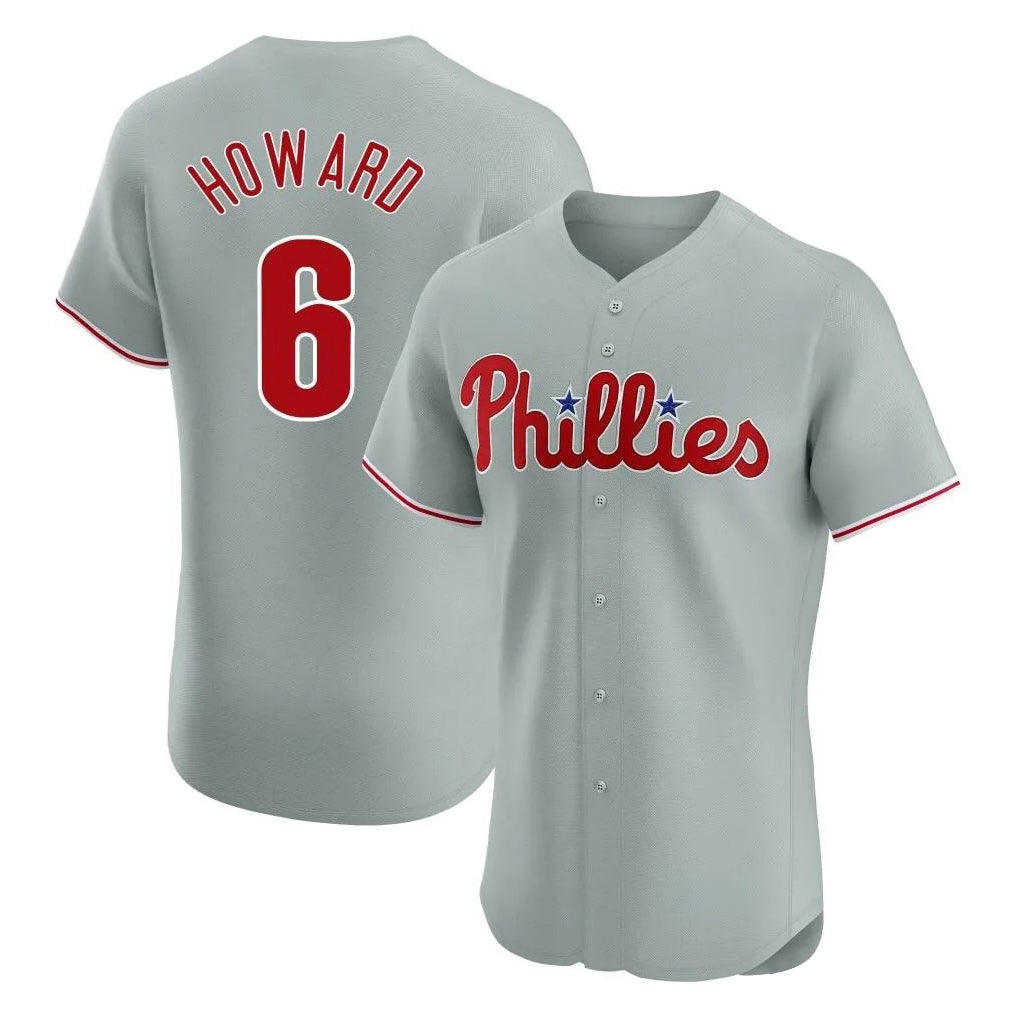 P.Phillies #6 Ryan Howard Player Gray Home Limited Elite Qdoa Stitched Jerseys