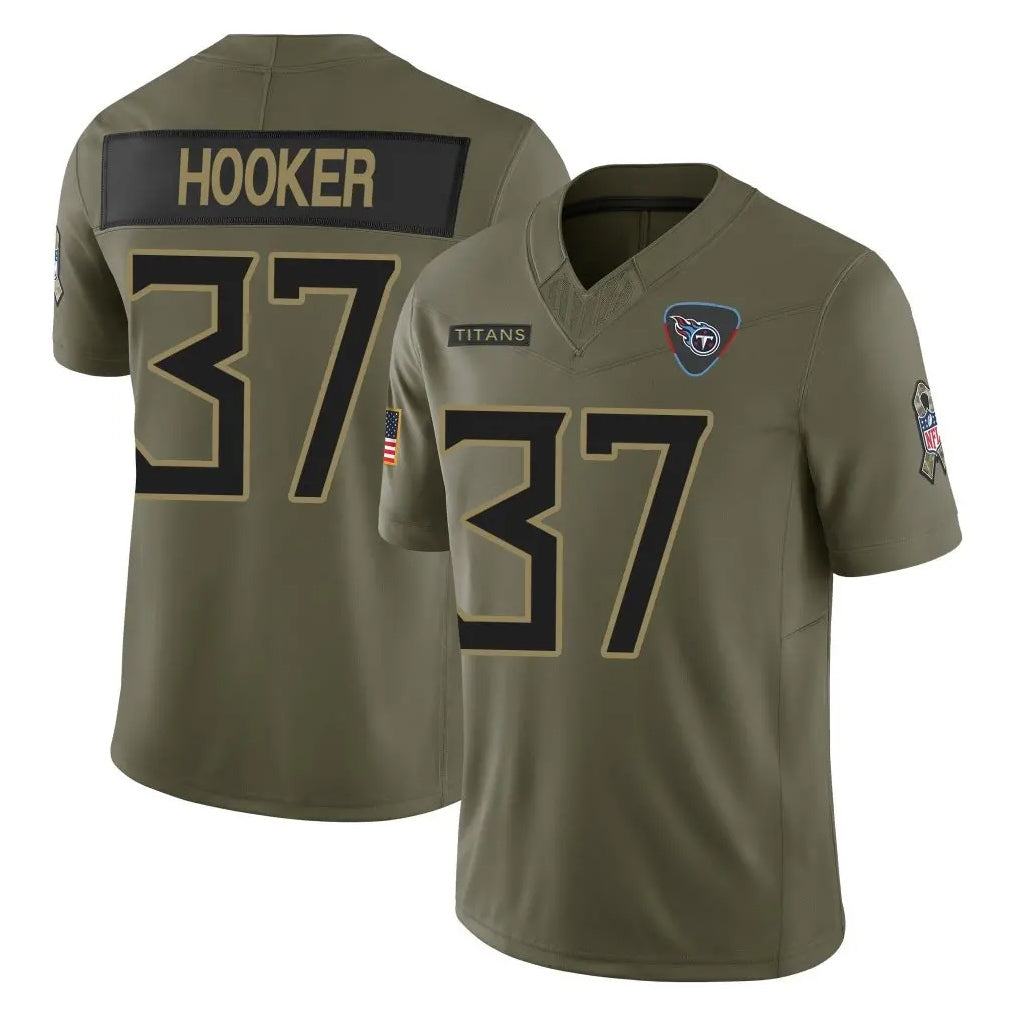 T.Titans #37 Amani Hooker Player Olive Limited 2025 Salute to Service Home Game Qdoa Stitched Jerseys