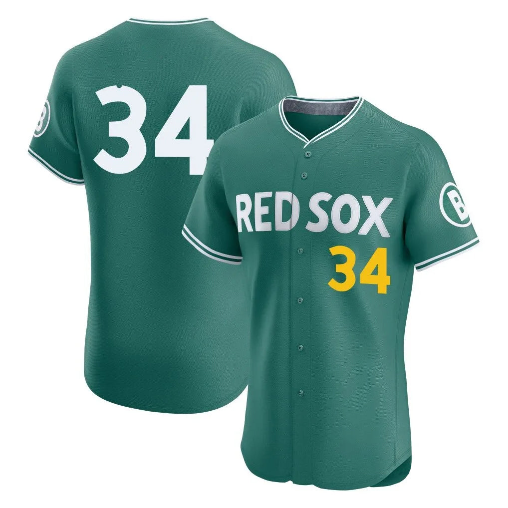 B.Red Sox #34 David Ortiz Player Green City Connect Limited Elite Home Game Qdoa Stitched Jerseys