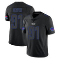 B.Bills #91 Ed Oliver Player Black Impact Limited Home Game Qdoa Stitched Jerseys