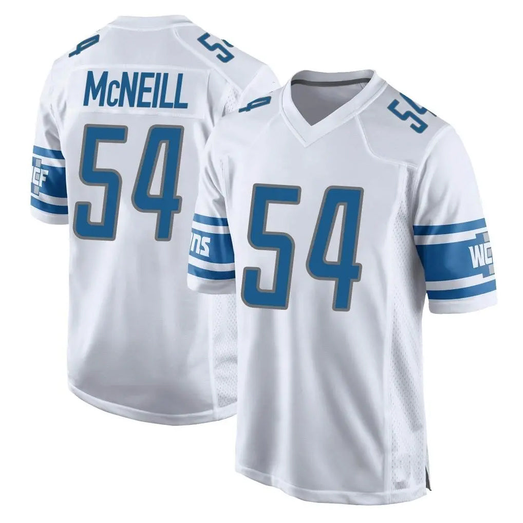 D.Lions #54 Alim McNeill Player White Home Game Qdoa Stitched Jerseys