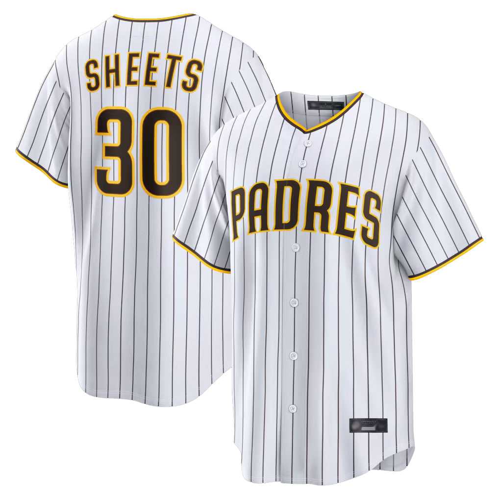 S.Diego Padres #30 Gavin Sheets Player White Home Limited Game Qdoa Stitched Jerseys