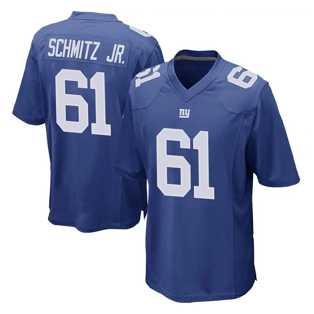 NY.Giants #61 John Michael Schmitz Jr. Player Royal Home Game Qdoa Stitched Jerseys
