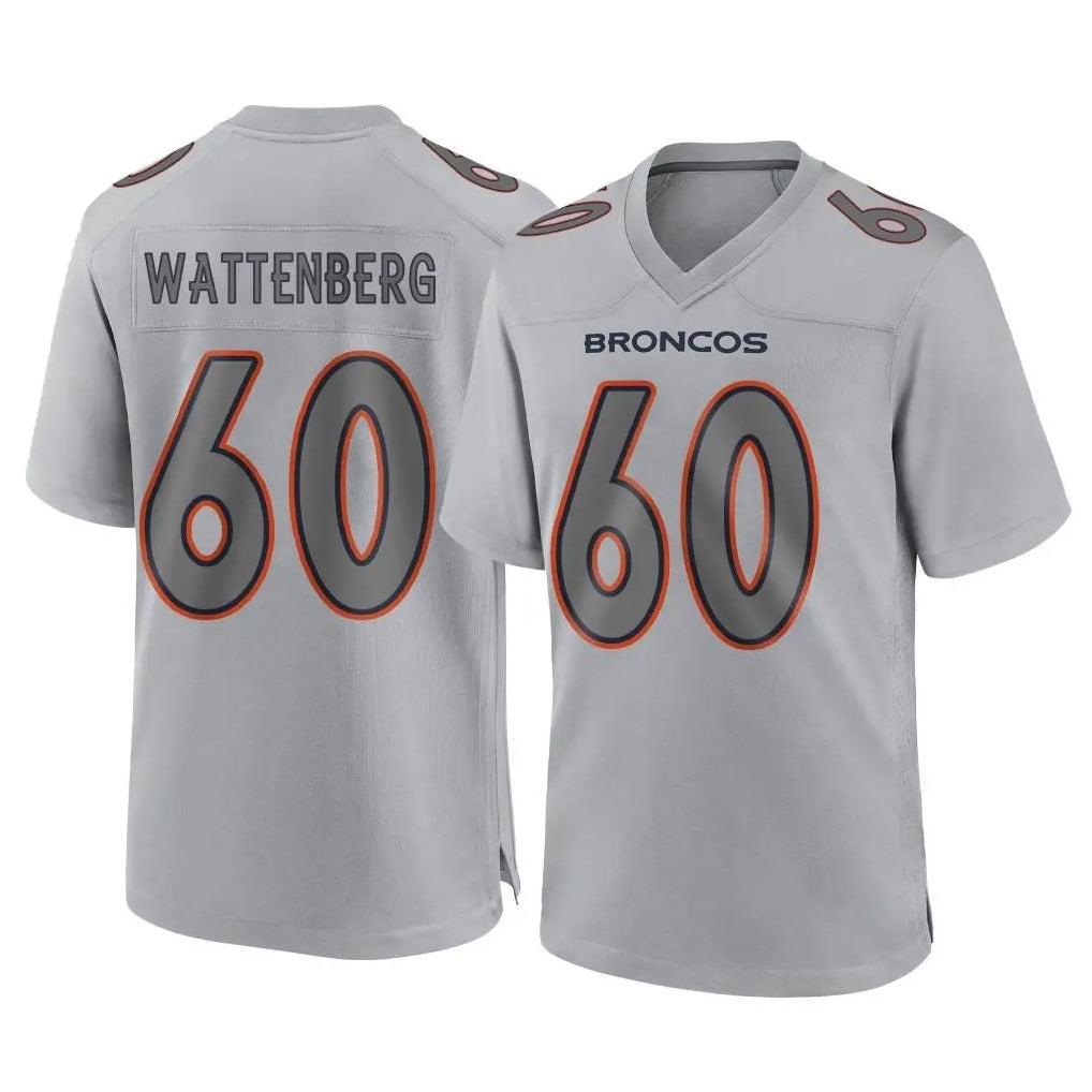 D.Broncos #60 Luke Wattenberg Player Gray Atmosphere Fashion Limited Game Qdoa Stitched Jerseys