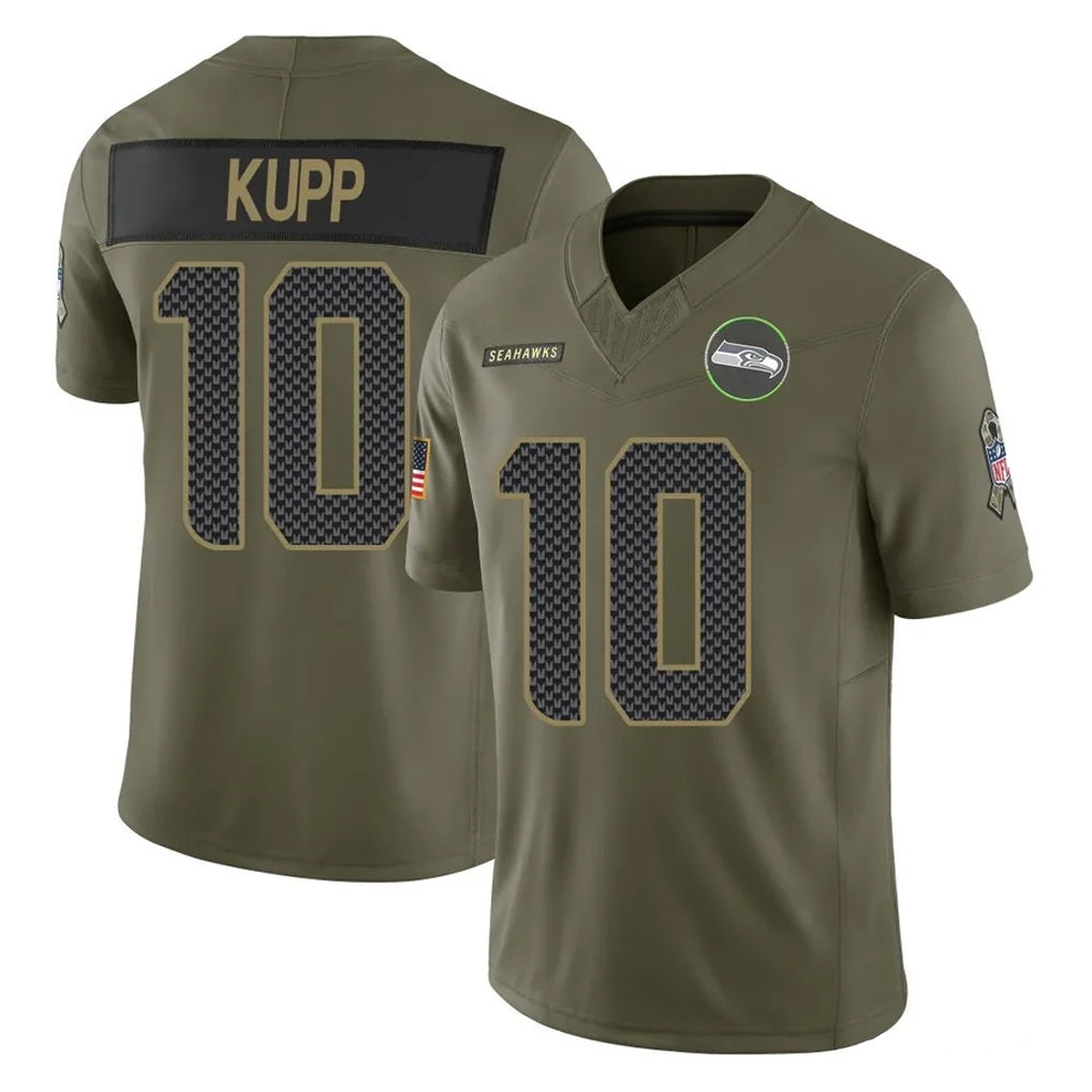 S.Seahawks #10 Cooper Kupp Player Olive 2025 Salute To Service Limited Home Game Qdoa Stitched Jerseys