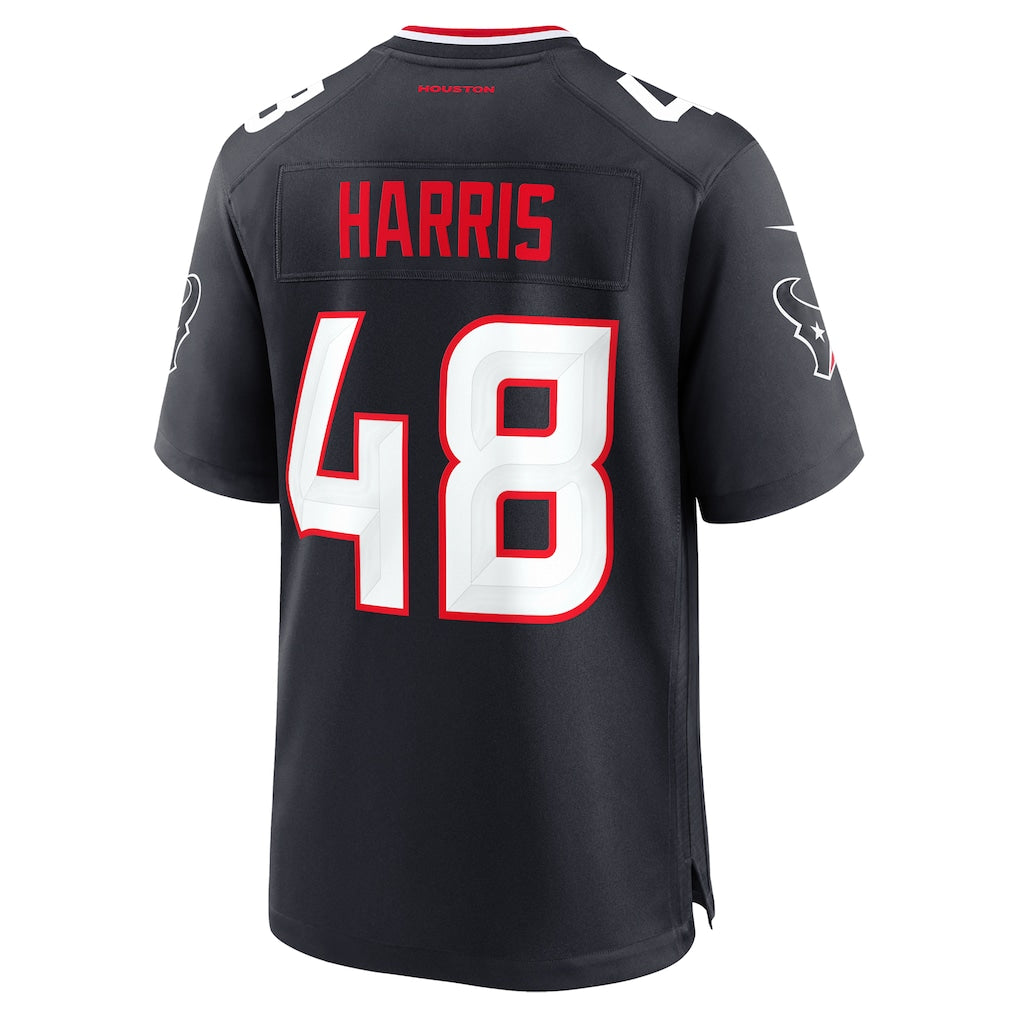 Qdoa H.Texans #48 Christian Harris Navy Team Game Jersey
