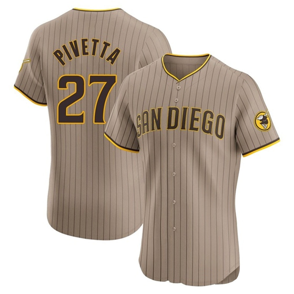 S.Diego Padres #27 Nick Pivetta Player Khaki Home Limited Elite Qdoa Stitched Jerseys