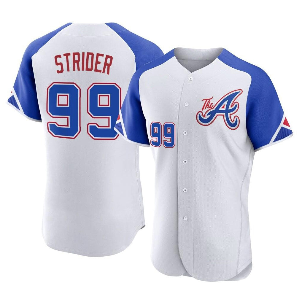 A.Braves #99 Spencer Strider Player White City Connect Limited Elite Home Game Qdoa Stitched Jerseys