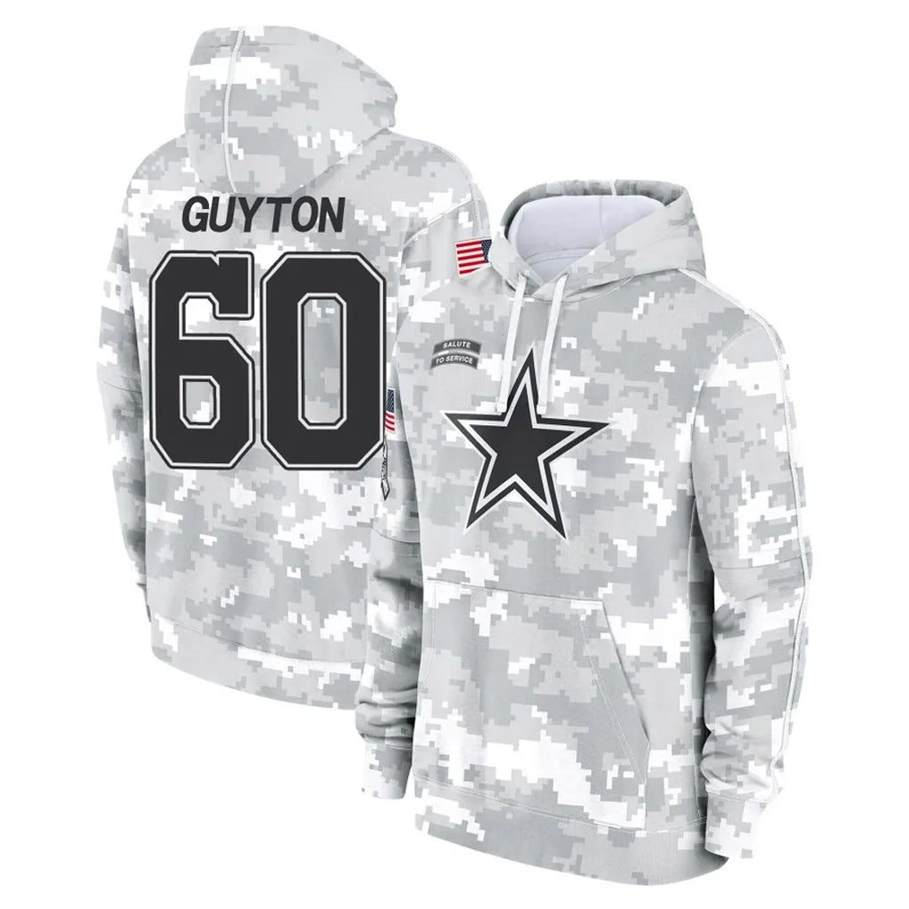 D.Cowboys #60 Tyler Guyton Player Arctic Camo Salute to Service Hoodies Limited Game Qdoa Stitched Jerseys