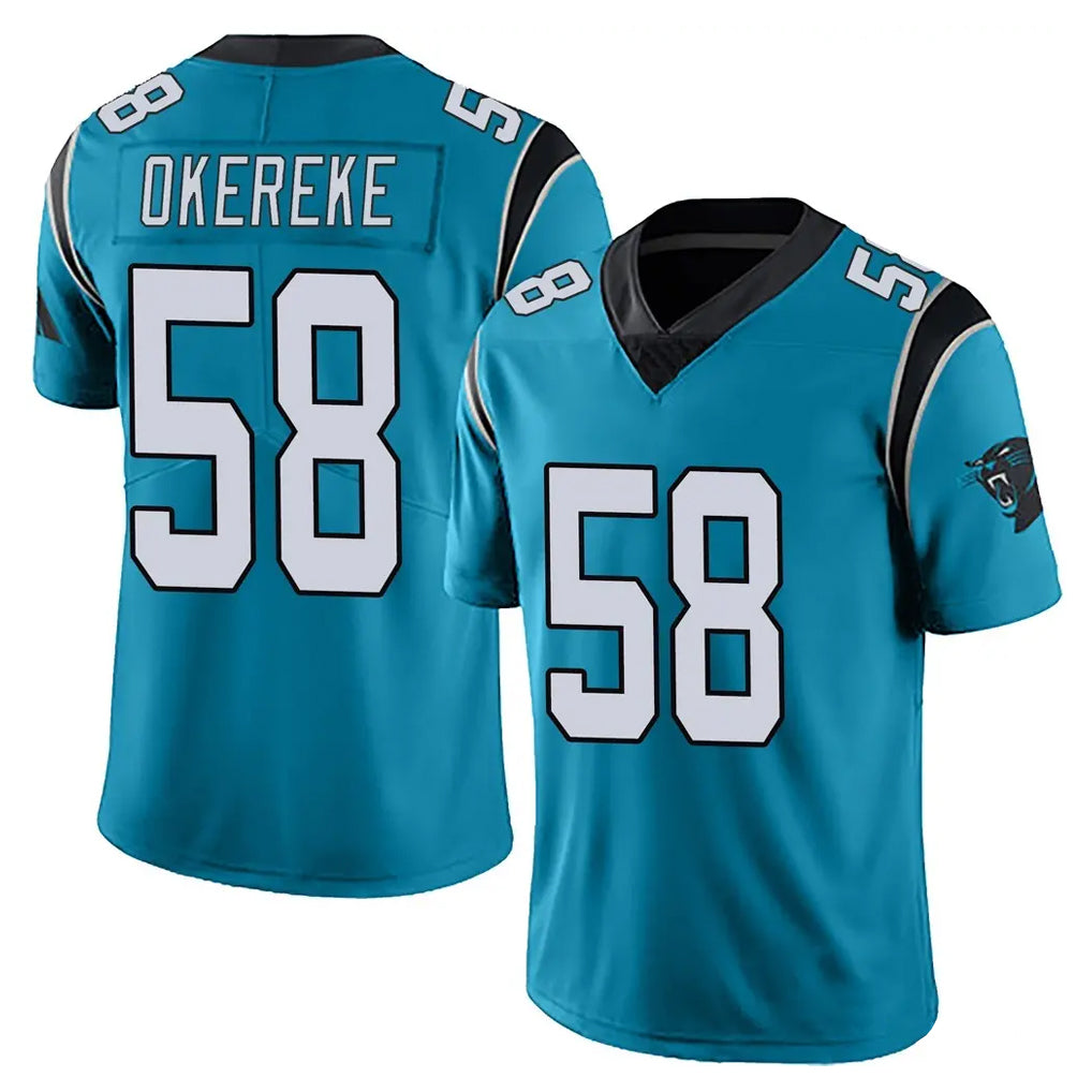 C.Panthers #58 Bobby Okereke Player Blue Vapor Untouchable Limited Game Qdoa Stitched Jerseys