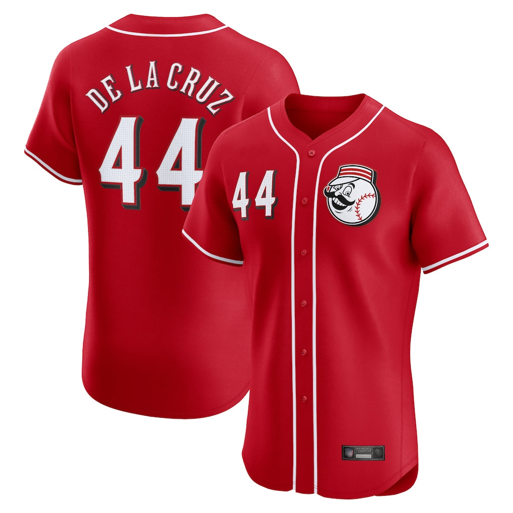 C.Reds #44 Elly De La Cruz Player Red Limited Elite Home Game Qdoa Stitched Jerseys