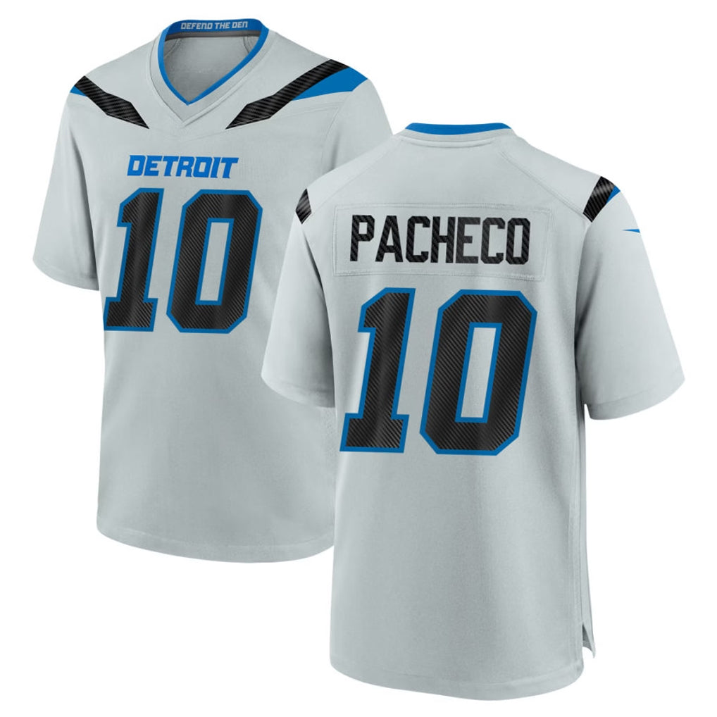 D.Lions #10 Isiah Pacheco Player Silver 2026 Rivalries Collection Home Game Qdoa Stitched Jerseys