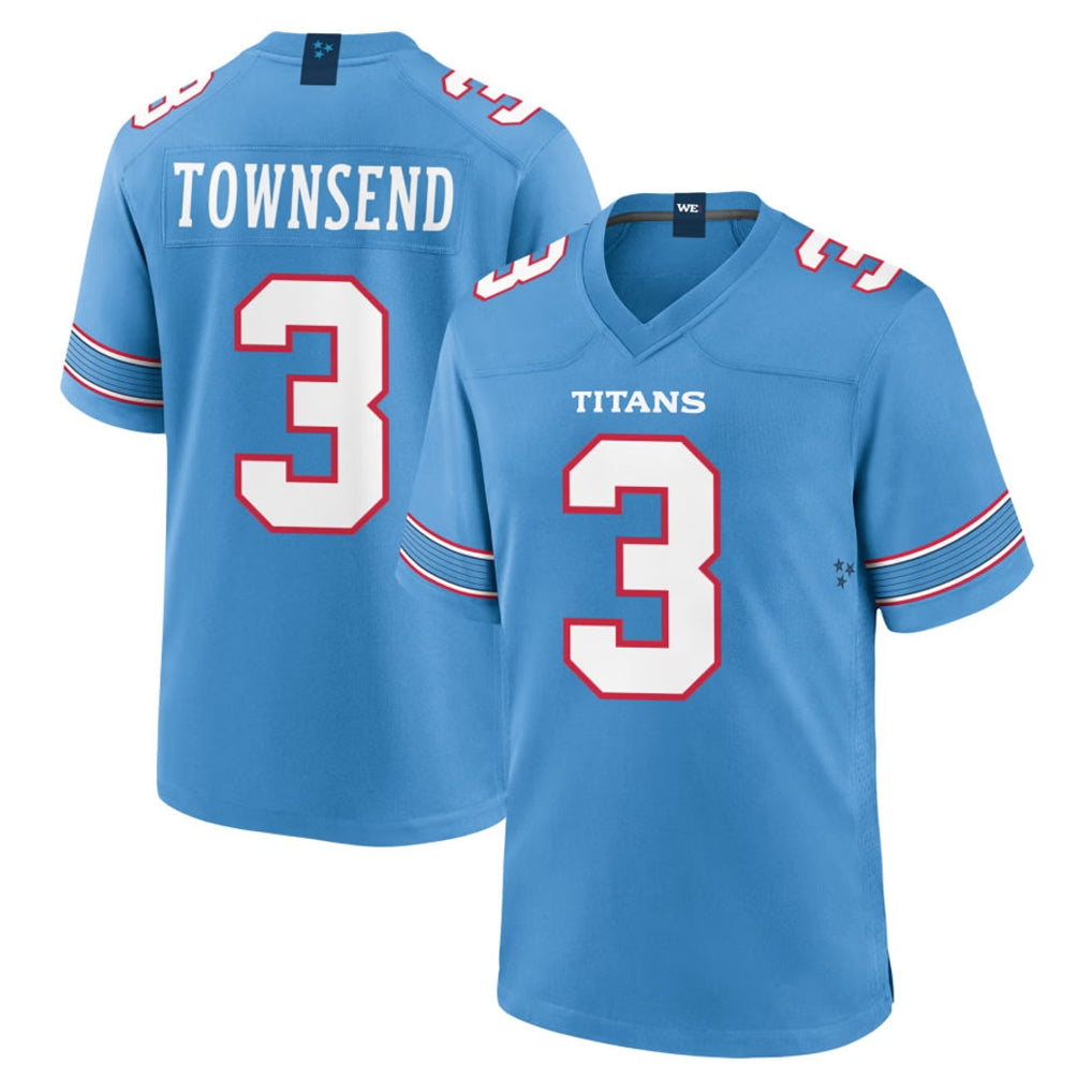 T.Titans #3 Tommy Townsend Player Light Blue 2026 Game Home Qdoa Stitched Jerseys