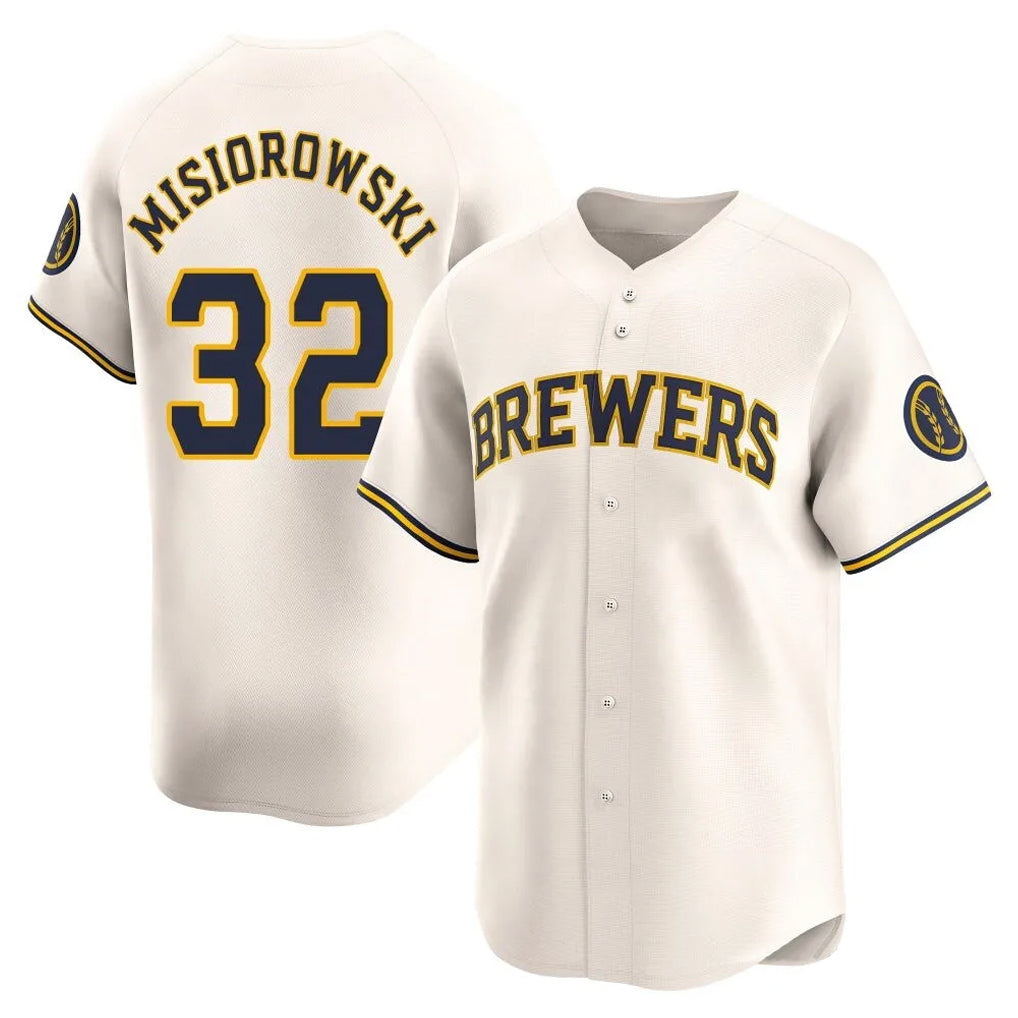M.Brewers #32 Jacob Misiorowski Player Cream Limited Game Qdoa Stitched Jerseys