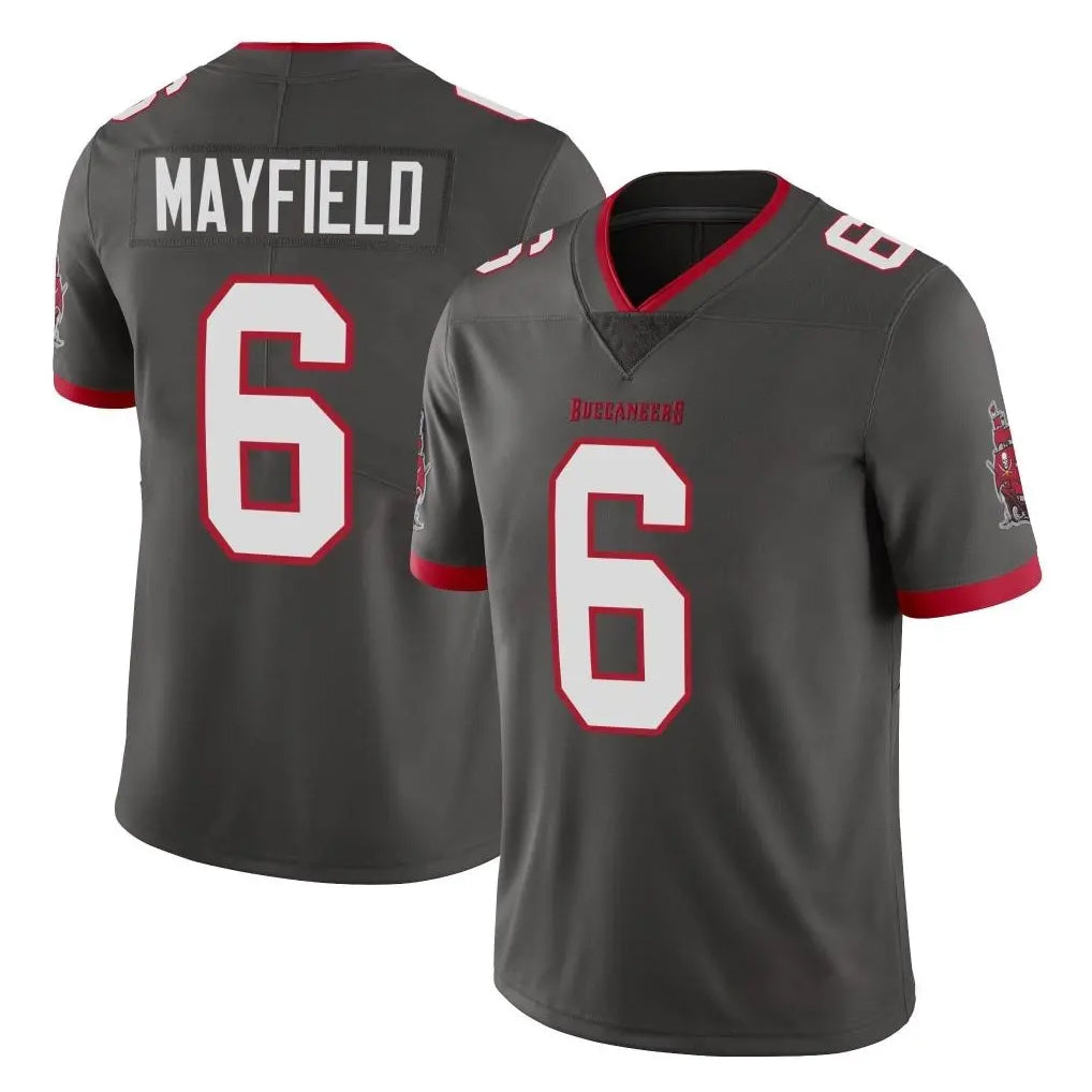 TB.Buccaneers #6 Baker Mayfield Player Pewter Limited Alternate Vapor Home Game Qdoa Stitched Jerseys
