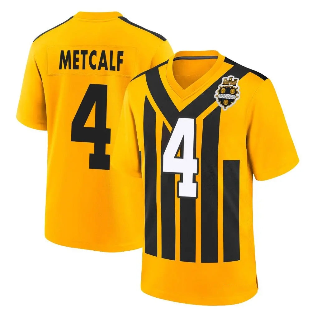 P.Steelers #4 DK Metcalf Player Gold Limited 1933 Throwback Home Game Qdoa Stitched Jerseys
