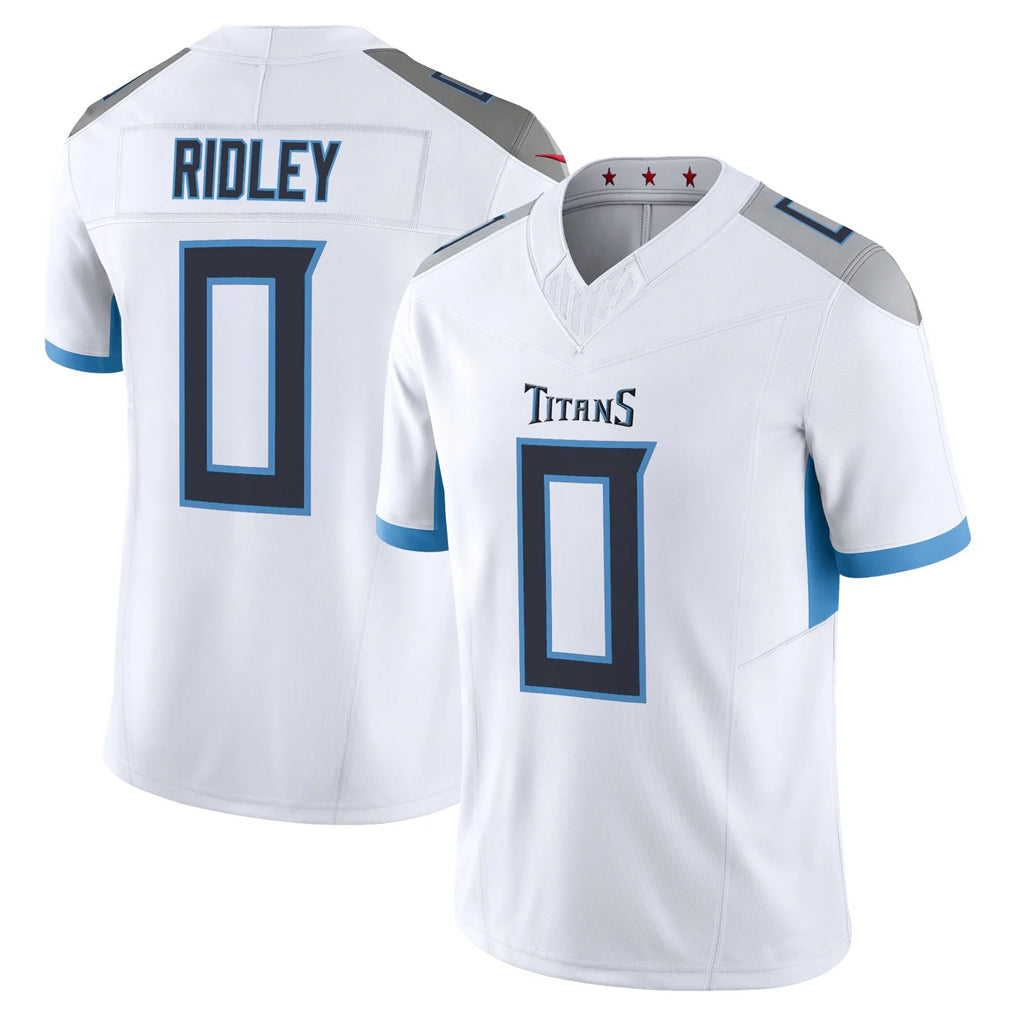 T.Titans #0 Calvin Ridley Player White 2025 Vapor Limited Home Game Qdoa Stitched Jerseys