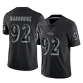 B.Ravens #92 Nnamdi Madubuike Player Black REFLECTIVE Limited Qdoa Stitched Jerseys
