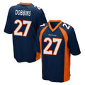 D.Broncos #27 J.K. Dobbins Player Navy Game Qdoa Stitched Jerseys