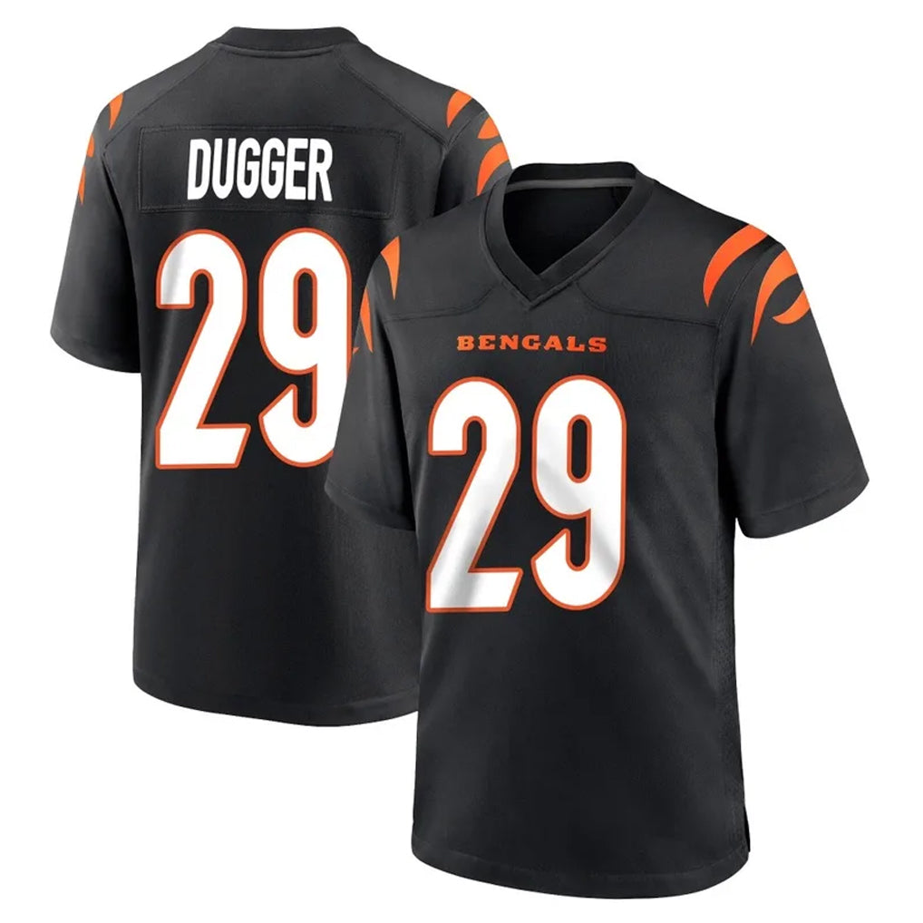 C.Bengals #29 Kyle Dugger Player Black Home Game Qdoa Stitched Jerseys