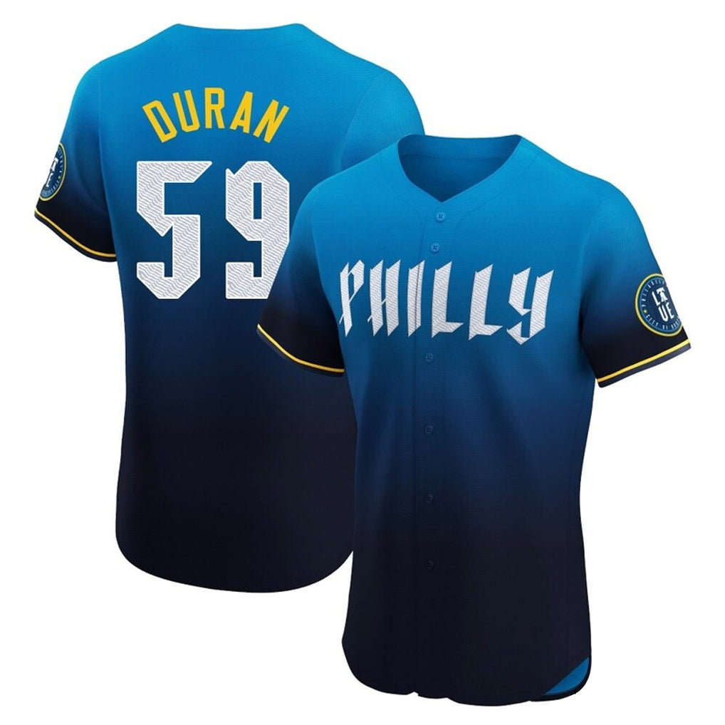 P.Phillies #59 Jhoan Duran Player Blue City Connect Home Limited Elite Qdoa Stitched Jerseys