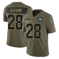 M.Dolphins #28 De'Von Achane Player Olive 2025 Salute To Service Limited Game Qdoa Stitched Jerseys