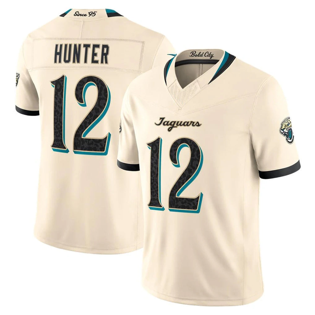 J.Jaguars #12 Travis Hunter Player Natural Limited 2026 Rivalries Collection Game Qdoa Stitched Jerseys