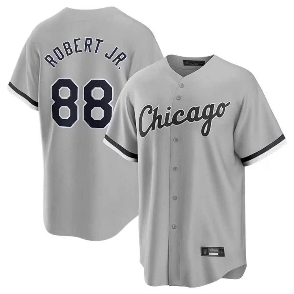 C.White Sox #88 Luis Robert Jr Player Gray Home Game Qdoa Stitched Jerseys